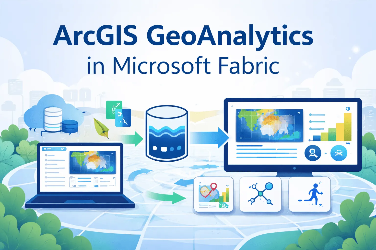 Map layers and spatial data represented in Microsoft Fabric