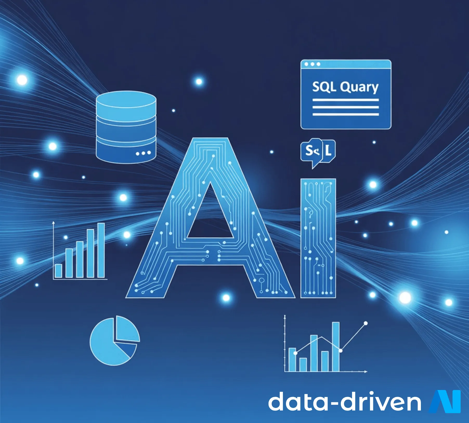 Copilot prompt beside a SQL database workflow