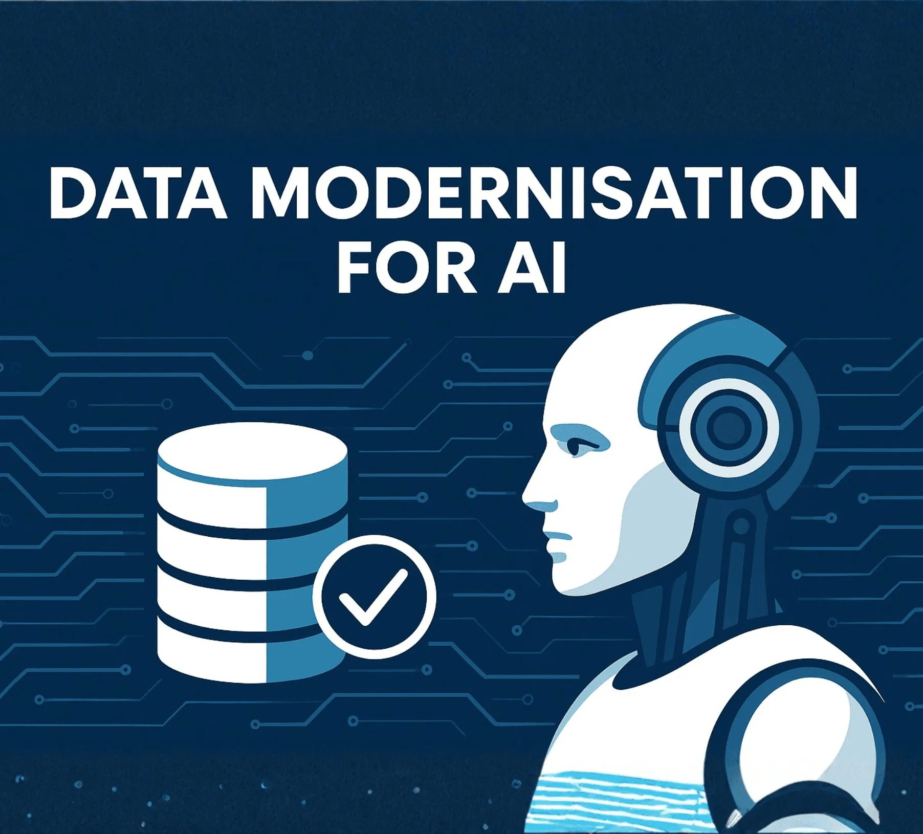 Illustration of data sources moving through a governed platform into AI use