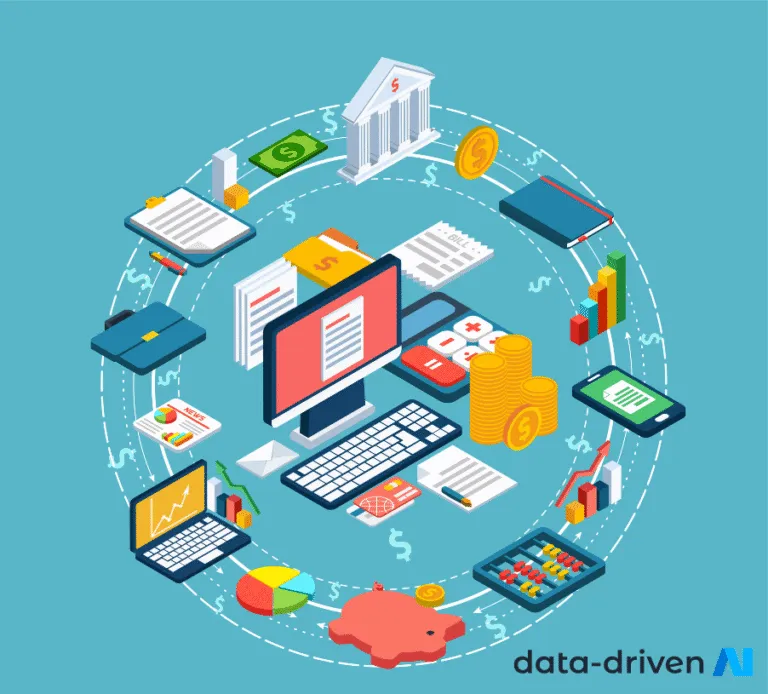 Financial systems and reporting tools in an illustration