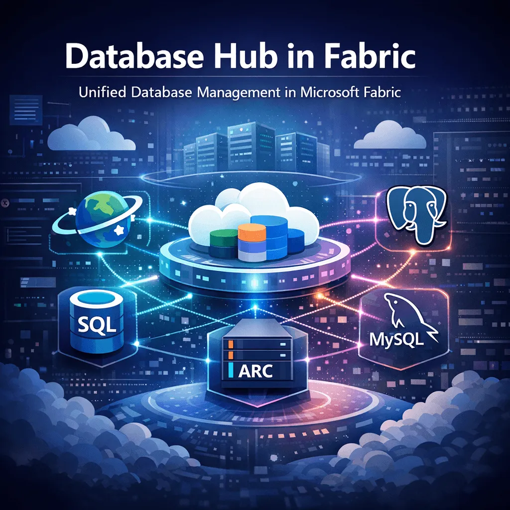 Database estate connected to the Microsoft Fabric Database Hub