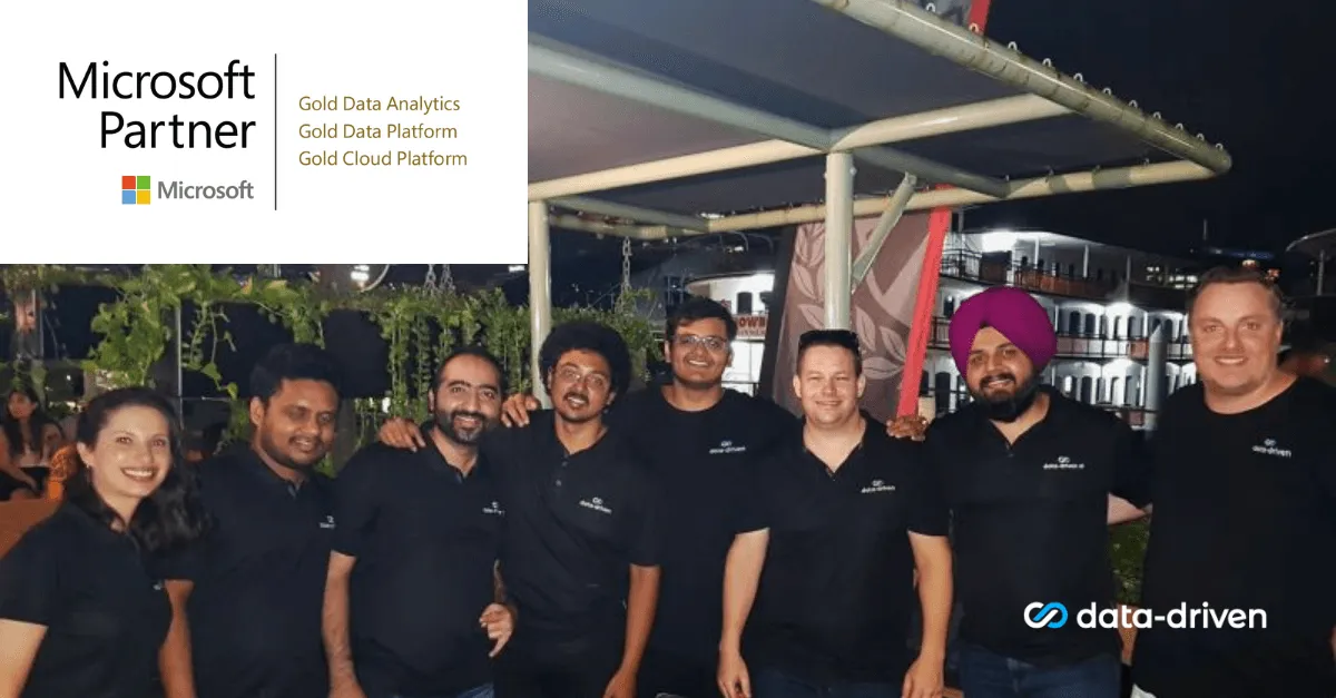 Data-Driven team celebrating Microsoft Gold Cloud Platform competency