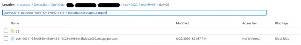 Date partitioning used in the original Delta Lake implementation
