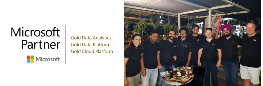 Microsoft Gold Partner badges for Data Analytics, Data Platform, and Cloud Platform