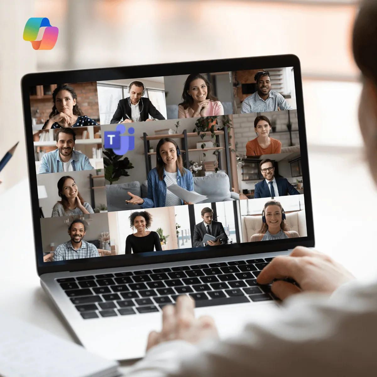 Manager reviewing ten Microsoft 365 Copilot tasks for team coordination