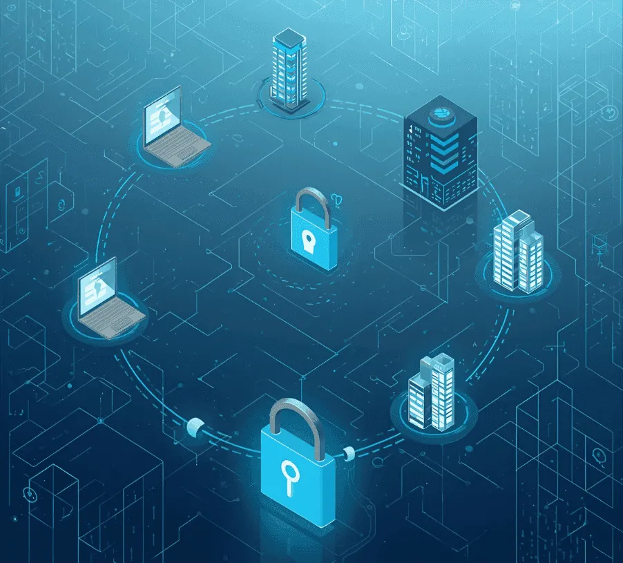 Enterprise AI adoption loop connecting agents, data, review, and governance